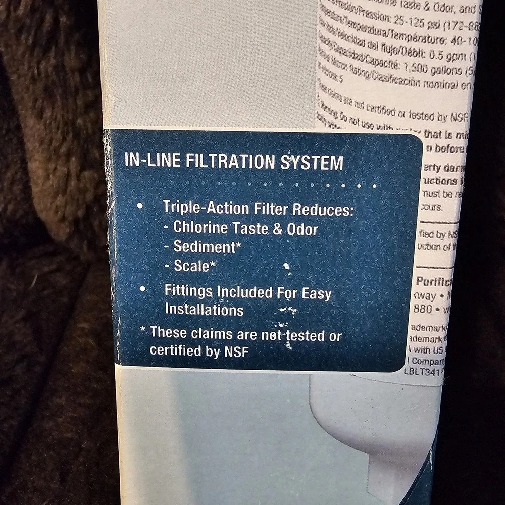 3M Aqua-Pure AP717 5 Micron Inline Carbon Water Filter 1/4‎ NPT